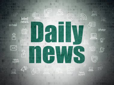 Haber kavramı: dijital veri kağıt arka plan üzerinde Daily News