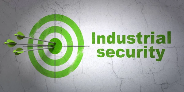 Bescherming concept: doel en industriële veiligheid op muur achtergrond — Stockfoto