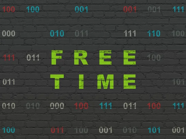 Koncepcja Timeline: czas wolny na tle ściany — Zdjęcie stockowe