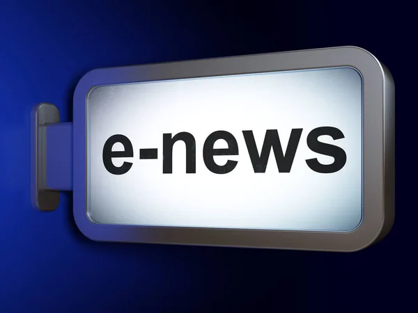 Concept de nouvelles : E-news sur fond de panneau d'affichage — Photo