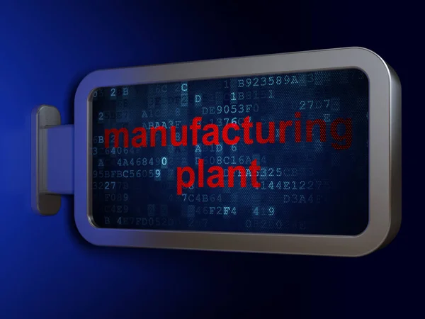 Conceito de fabricação: Manufacturing Plant on billboard background — Fotografia de Stock