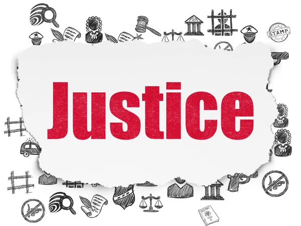 Pojęcie prawa: sprawiedliwości na tle rozdarty papier — Zdjęcie stockowe