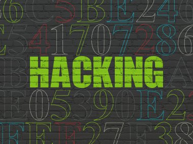 Güvenlik kavramı: duvar arka plan üzerinde Hacking