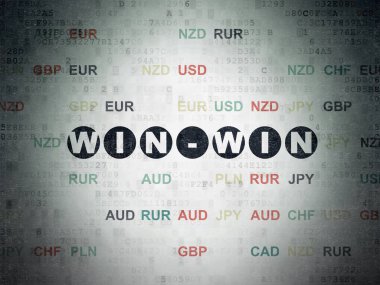 Ekonomi kavramı: kazan-kazan dijital veri kağıt arka plan üzerinde