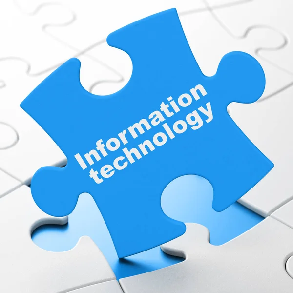 Информационная концепция: Информационные технологии на фоне головоломок — стоковое фото