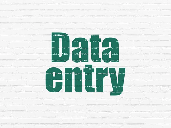 Information concept: Data Entry on wall background