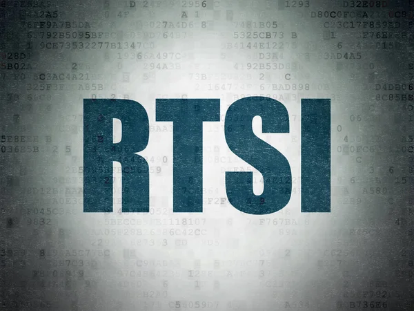 Concepto de índices bursátiles: RTSI sobre el fondo del documento de datos digitales — Foto de Stock