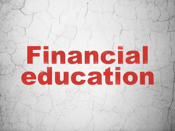 Вивчення концепції: Фінансова освіта на тлі стіни — стокове фото