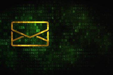Ekonomi kavramı: dijital arka plan üzerinde e-posta