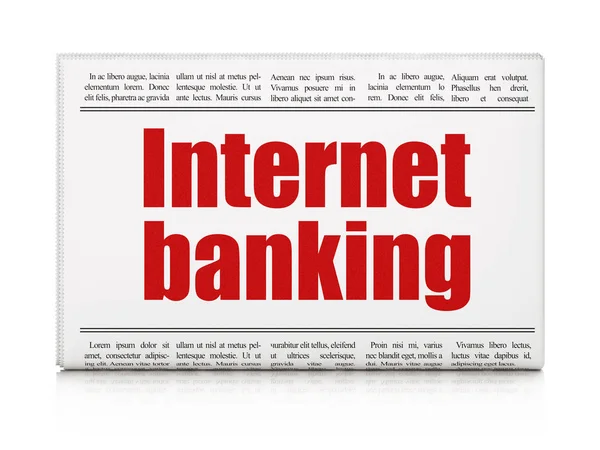 Valuta-konceptet: tidningsrubrik Internet Banking — Stockfoto