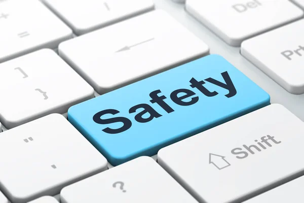 Veiligheidsconcept: veiligheid op computer toetsenbord achtergrond — Stockfoto