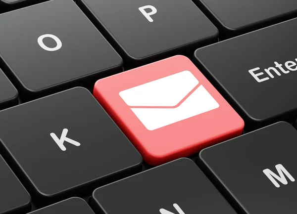 Concept d'entreprise : Email sur fond de clavier d'ordinateur — Photo