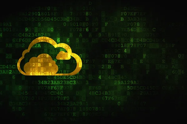 Concepto de computación en nube: Nube sobre fondo digital —  Fotos de Stock