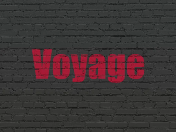 Vakantie concept: Voyage op muur achtergrond — Stockfoto