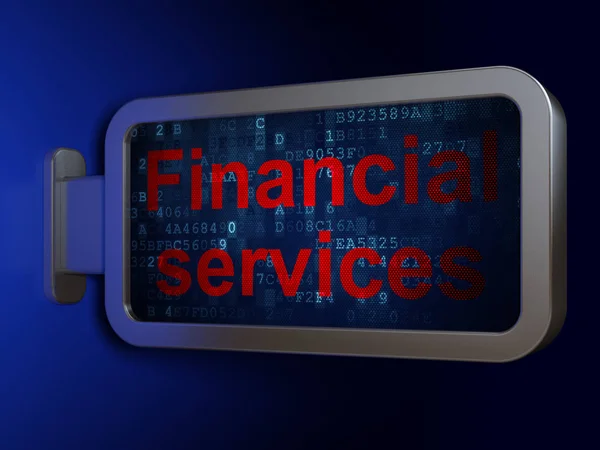 Koncept měny: finanční služby na pozadí billboard — Stock fotografie
