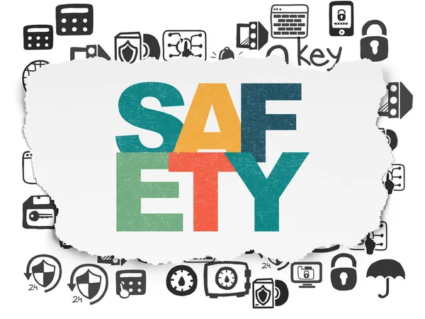 Safety concept: Safety on Torn Paper background — Stock Photo, Image