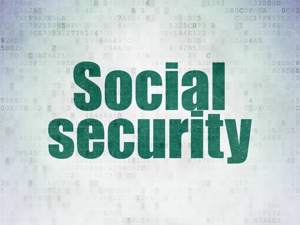 Concept de sécurité : Sécurité sociale sur fond de papier numérique — Photo