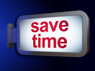 Zaman çizelgesi kavramı: billboard arka plan üzerinde zaman kazanmak