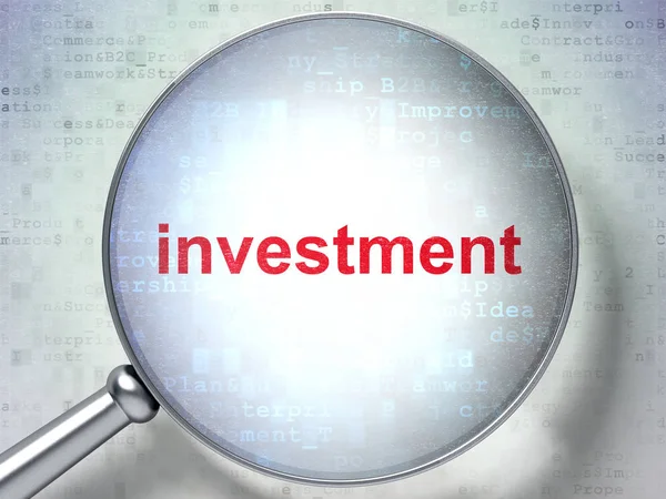 Concept de financement : Investissement avec verre optique — Photo