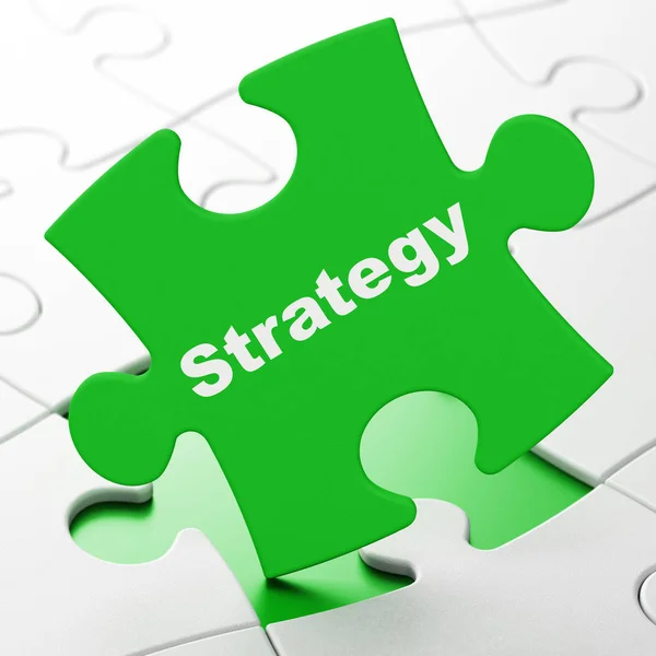 Conceito de negócio: Estratégia no fundo do quebra-cabeça — Fotografia de Stock