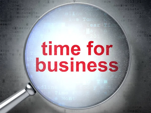 Concetto Timeline: Time for Business con vetro ottico — Foto Stock