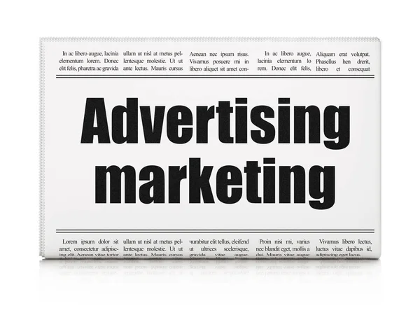 Concept marketing : titre du journal Publicité Marketing — Photo