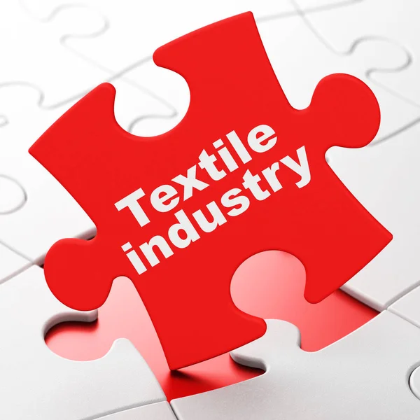 Concepto de fabricación: Industria textil sobre fondo de rompecabezas — Foto de Stock
