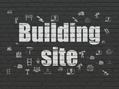İnşaat kavramı: inşaat alanında duvar arka plan