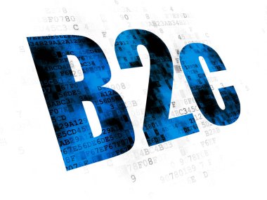 İş kavramı: B2c dijital arka plan üzerinde