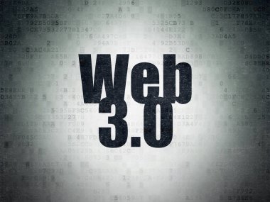 Web geliştirme kavramı: Web 3.0 dijital veri kağıt arka plan üzerinde