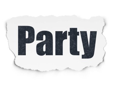 Tatil kavramı: yırtık kağıt arka plan üzerinde parti