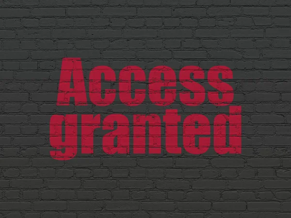 Safety concept: Access Granted on wall background