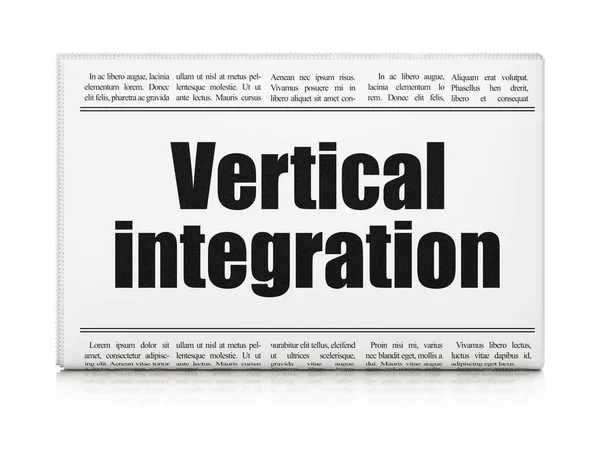 Finanční koncept: novinový titulek vertikální integrace — Stock fotografie