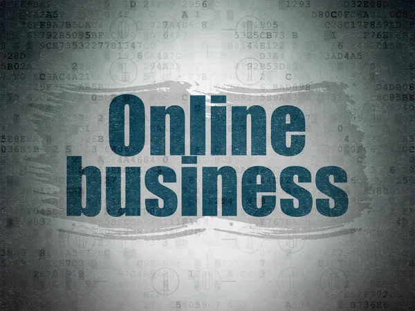 Obchodní koncept: on-line podnikání na digitální Data papírové pozadí — Stock fotografie