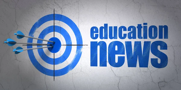 News concept: target e Education News sullo sfondo del muro — Foto Stock