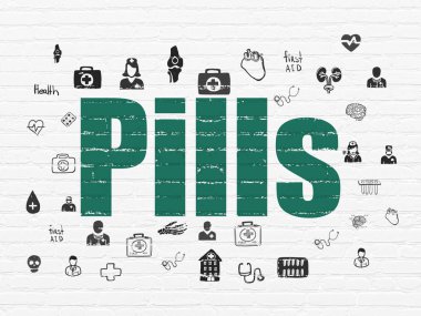 Tıp kavramı: duvar arka plan hapları