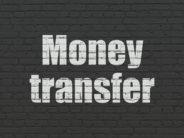 Bedrijfsconcept: Money Transfer op muur achtergrond — Stockfoto