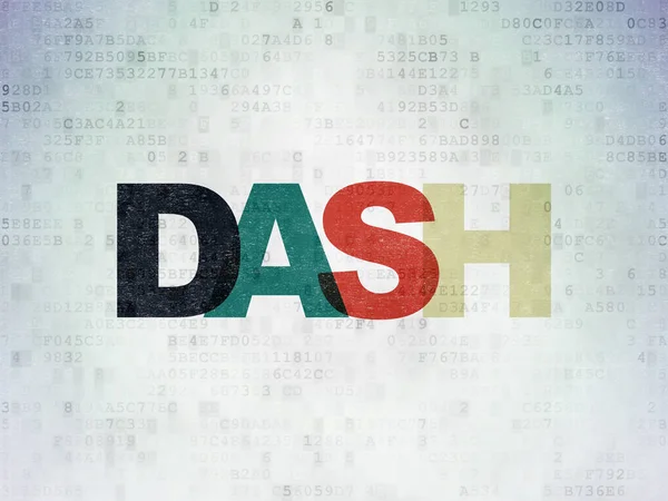 Blockchain koncept: Dash på Digital Data papper bakgrund — Stockfoto