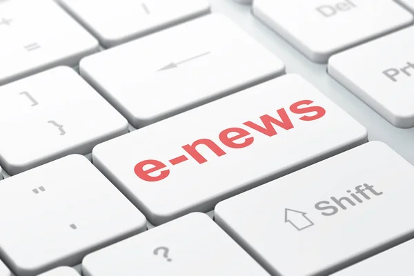 News concept: E-news on computer keyboard background — Stock Photo, Image