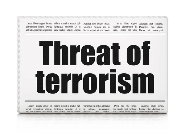 Concept politique : une des journaux Menace du terrorisme — Photo