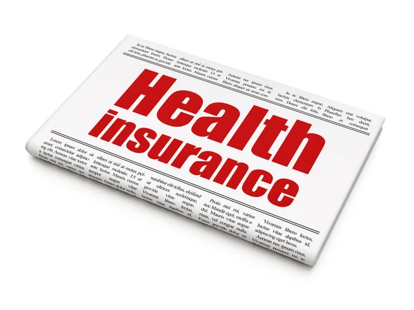 Страхування концепція: газеті заголовок медичного страхування — стокове фото