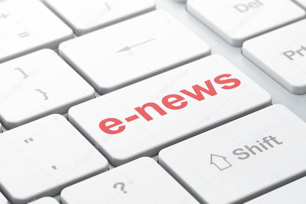 News concept: E-news on computer keyboard background