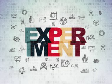 Bilim kavramı: dijital veri kağıt arka plan üzerinde deney