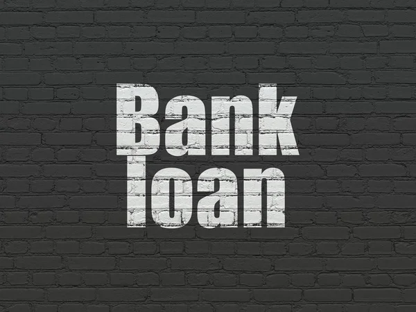 Valuta concept: de lening van de Bank op muur achtergrond — Stockfoto