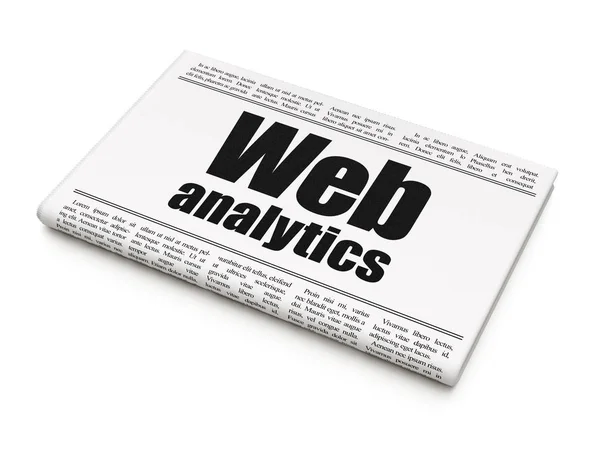 Έννοια της ανάπτυξης Web: τίτλο εφημερίδας Web Analytics — Φωτογραφία Αρχείου