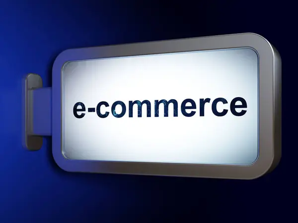 Business concept: e-commerce su sfondo cartellone — Foto Stock