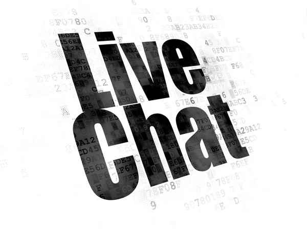 Concept de développement Web : Live Chat sur fond numérique — Photo