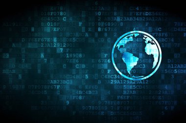 Bilim kavramı: dijital arka plan üzerinde dünya