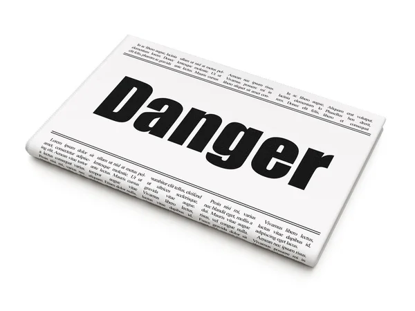 Концепция безопасности: газетный заголовок Опасность — стоковое фото