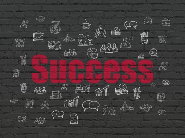 Business concept: successo su sfondo wall — Foto Stock